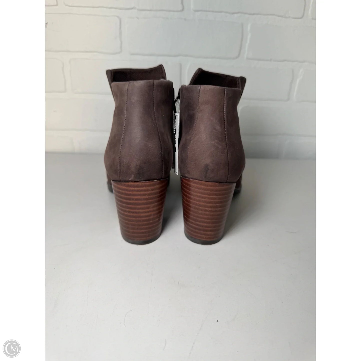 Boots Ankle Heels By Ecco In Brown, Size: 8