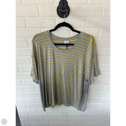 Top Short Sleeve By Cabi In Grey & Yellow, Size: S