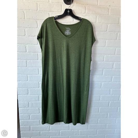 Dress Casual Midi By Time And Tru In Green, Size: M
