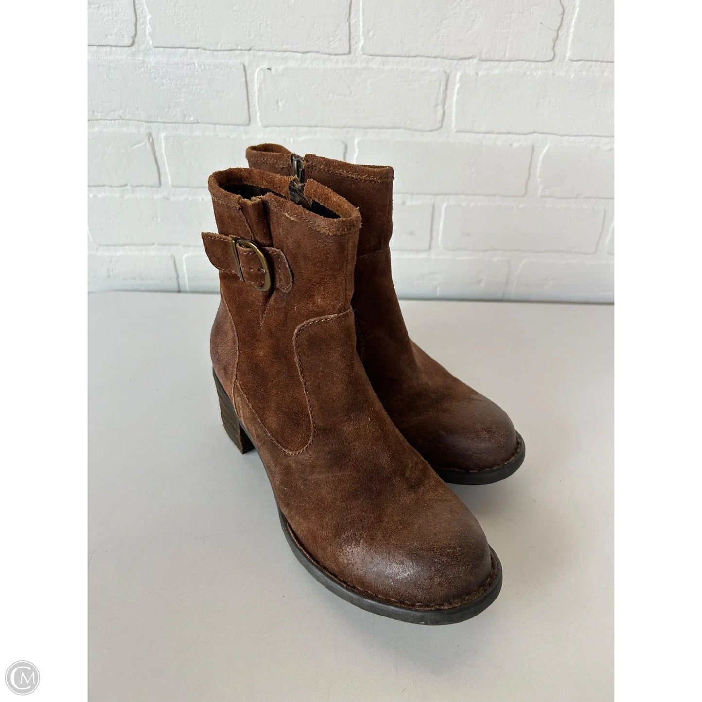 Boots Ankle Heels By Born In Brown, Size: 9