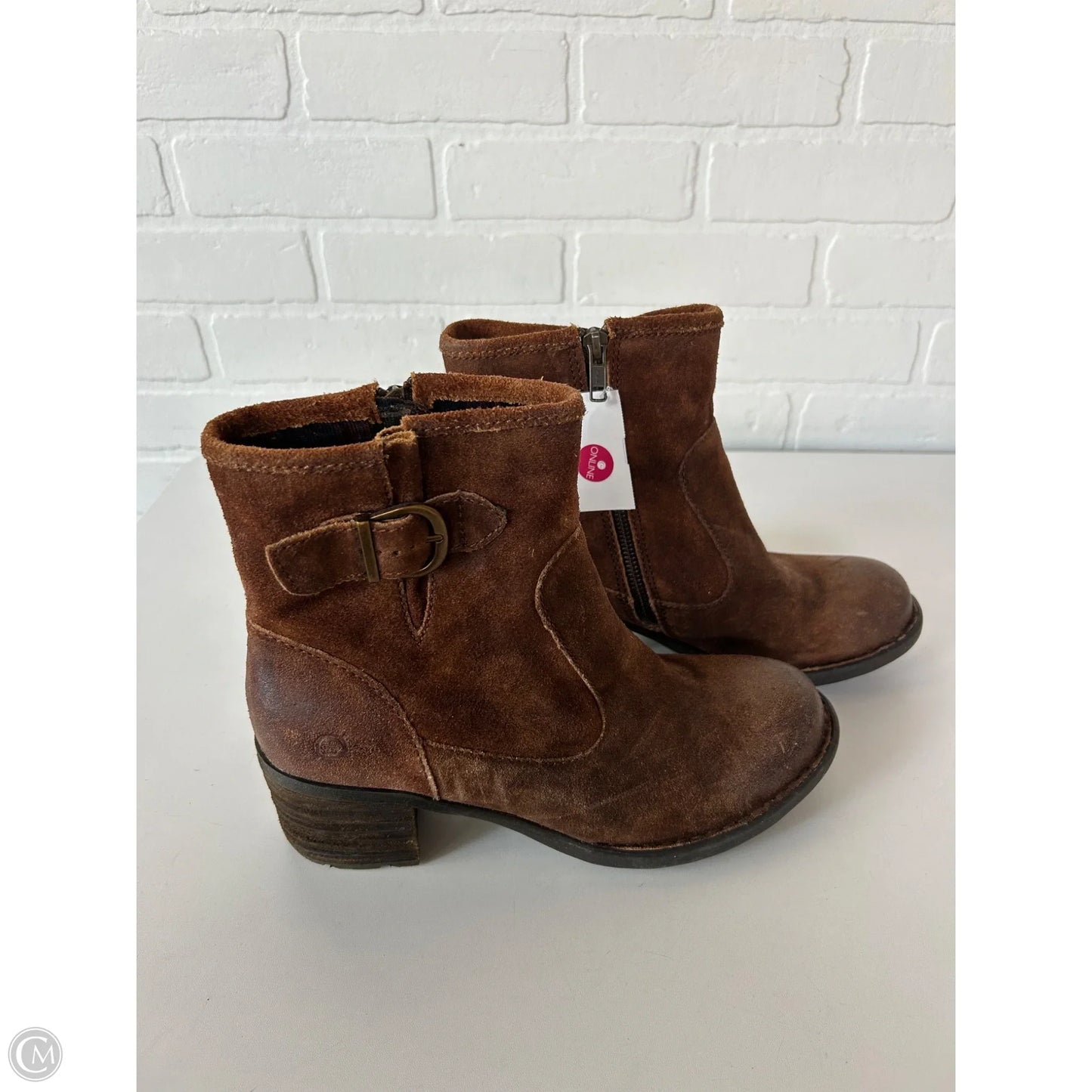 Boots Ankle Heels By Born In Brown, Size: 9