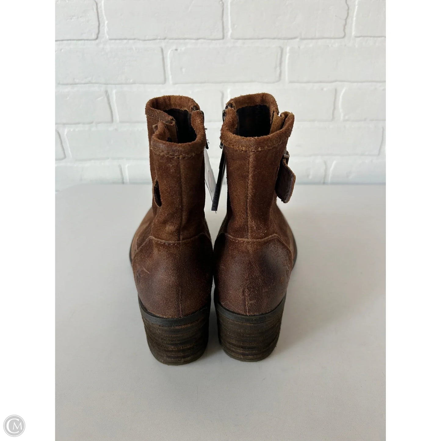 Boots Ankle Heels By Born In Brown, Size: 9