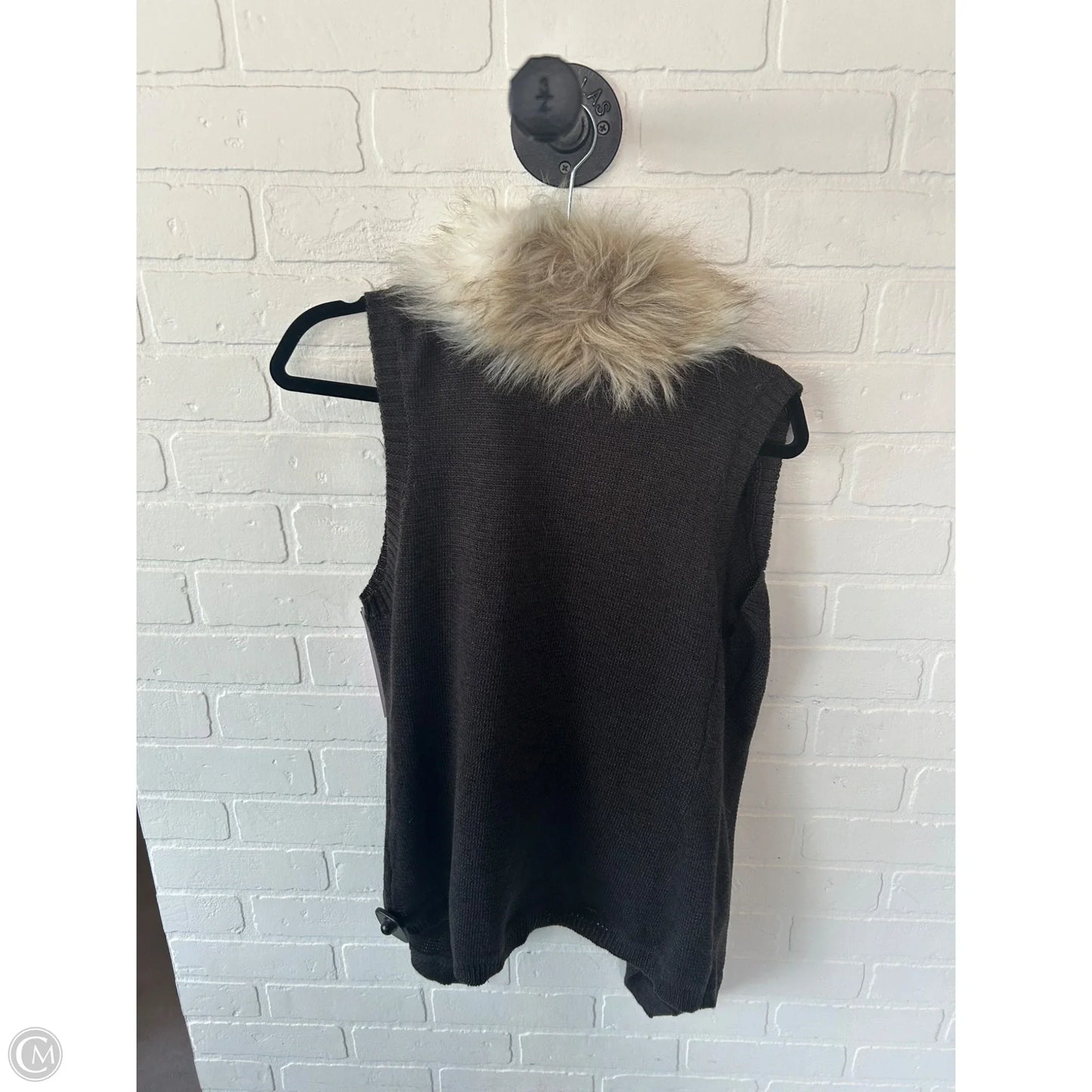 Vest Sweater By Skies Are Blue In Brown, Size: L
