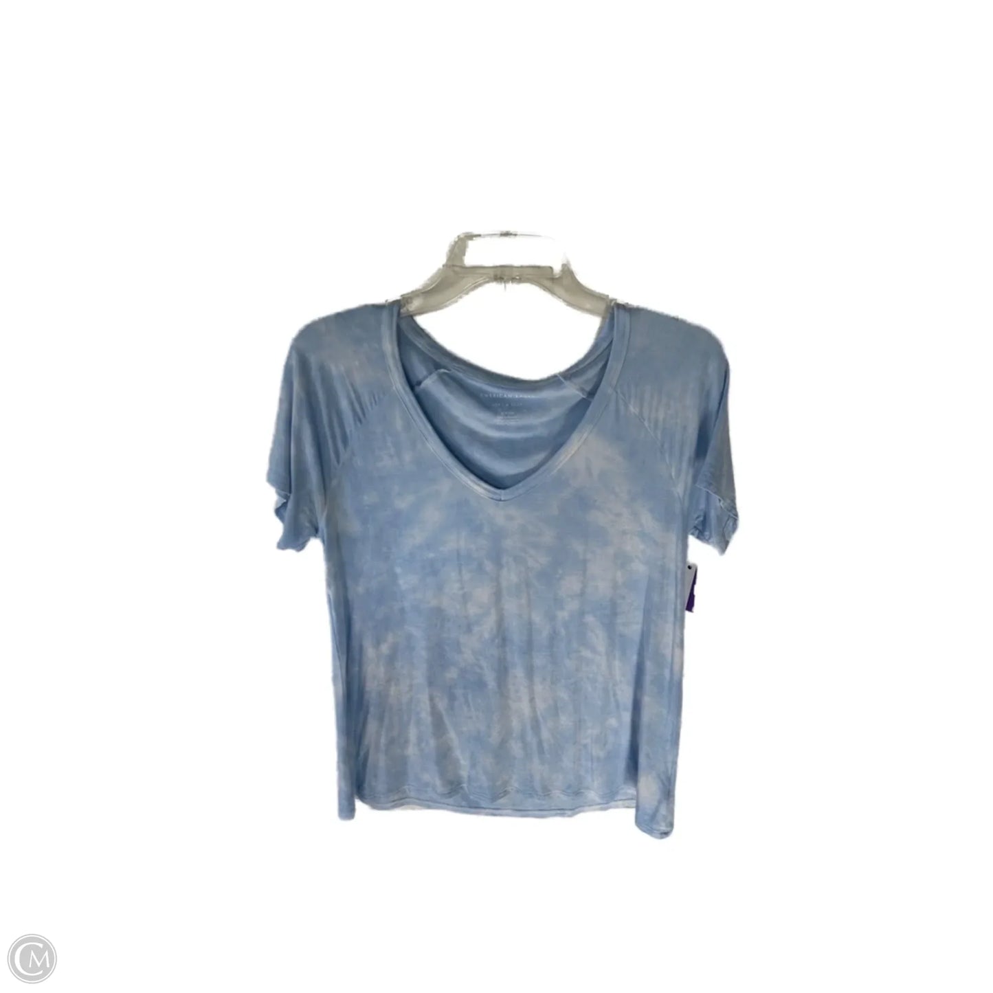 Top Short Sleeve Basic By American Eagle In Blue & White Size: Small