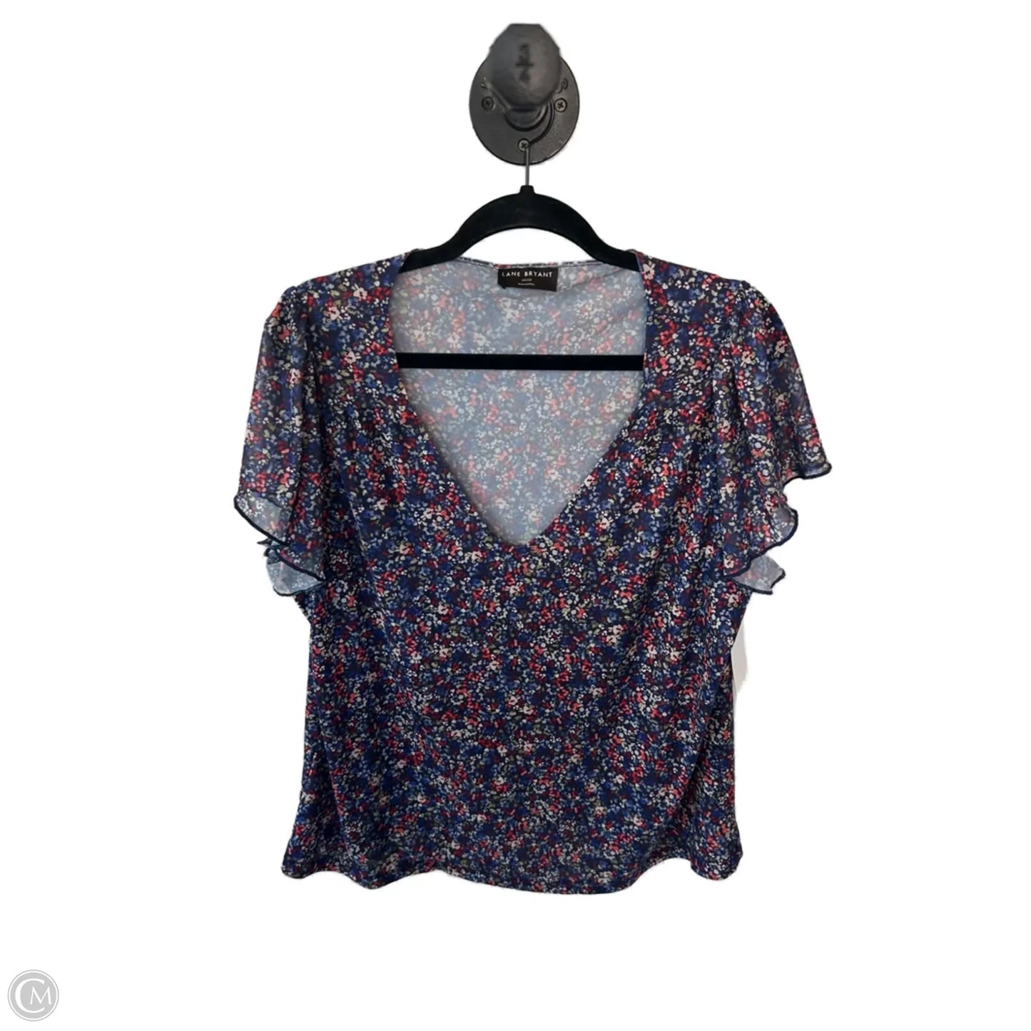 Top Short Sleeve By Lane Bryant In Blue, Size: 1x