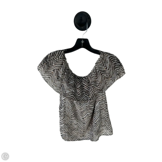 Top Short Sleeve By White House Black Market In Brown & White, Size: M