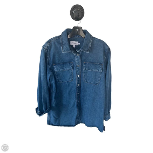 Dress Casual Short By Frame In Blue Denim, Size: Xs