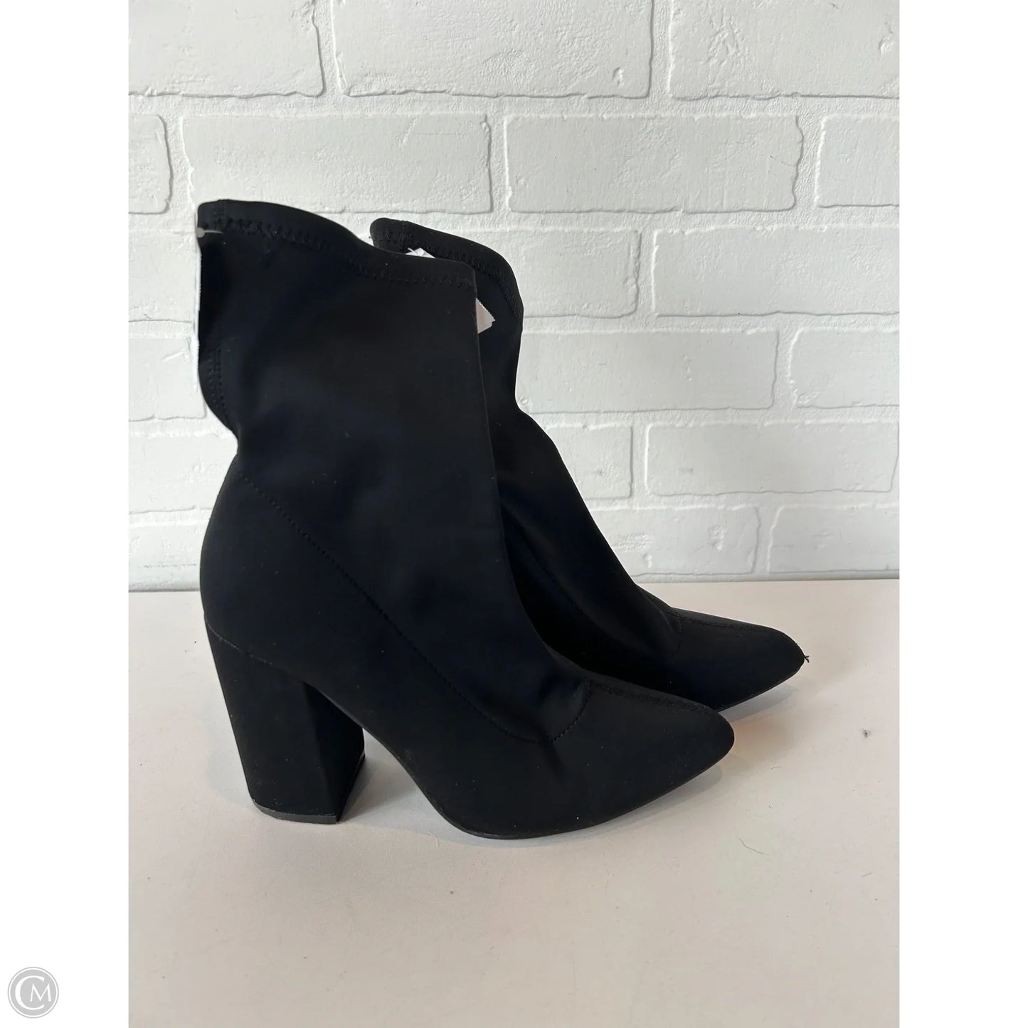 Boots Mid-calf Heels By Clothes Mentor In Black, Size: 5