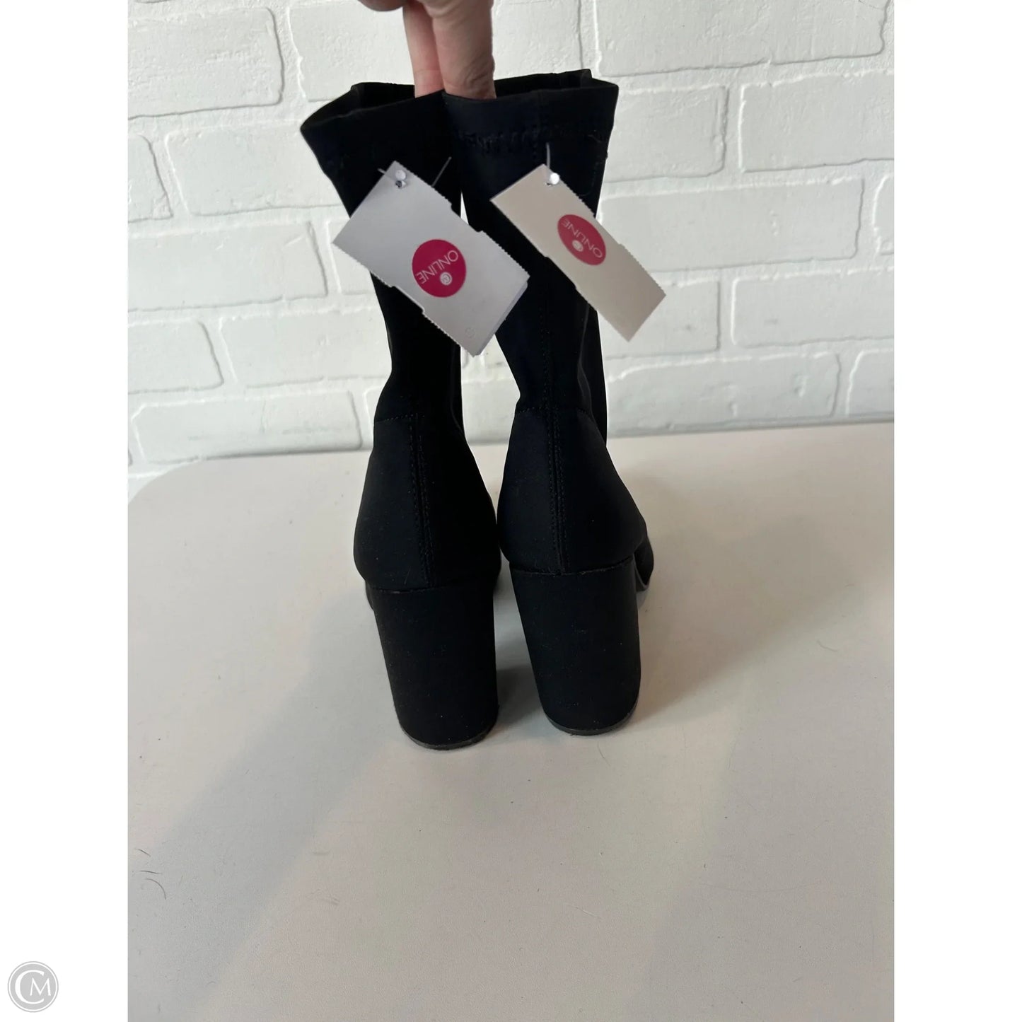 Boots Mid-calf Heels By Clothes Mentor In Black, Size: 5