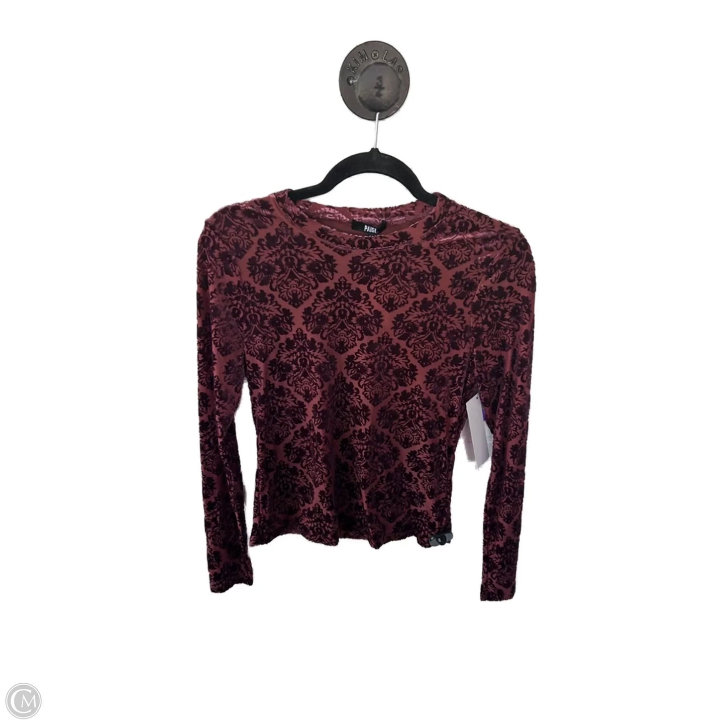 Top Long Sleeve By Paige In Red, Size: L