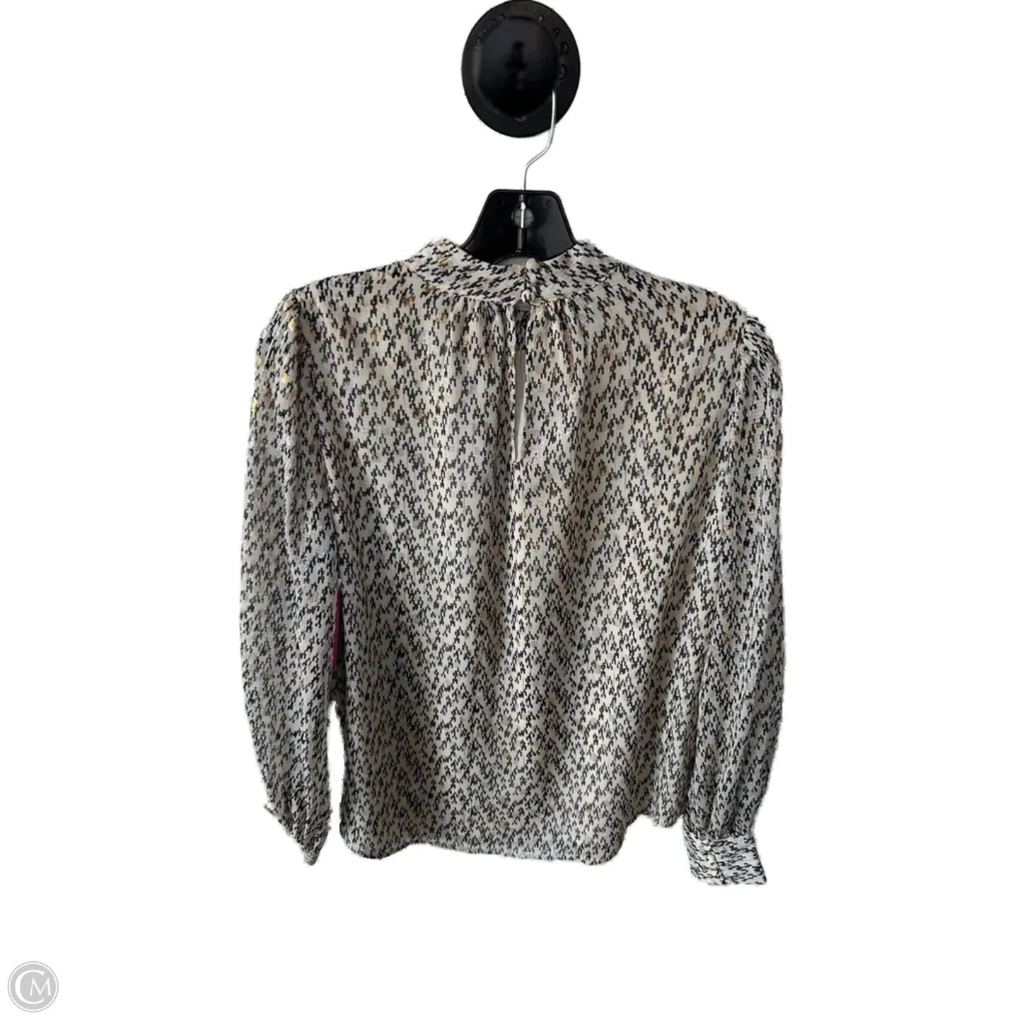 Top Long Sleeve By Vince Camuto In Black & Cream, Size: Xs