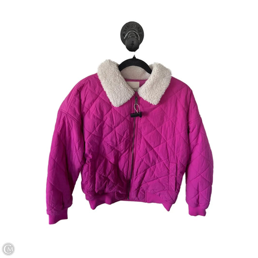 Jacket Puffer & Quilted By Thread And Supply In Pink, Size: M