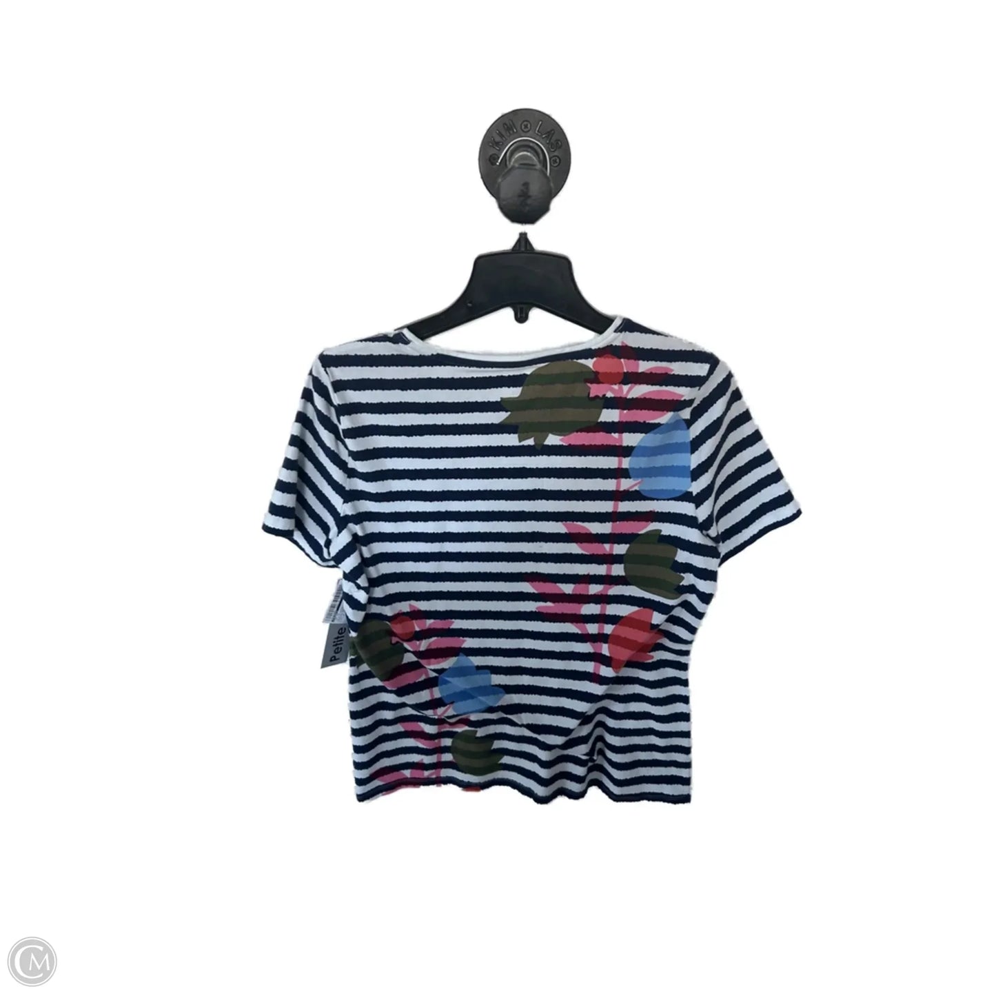 Top Short Sleeve By Talbots In Blue & White, Size: Lp