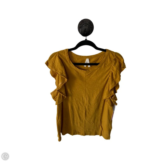 Top Short Sleeve By Cmc In Yellow, Size: L