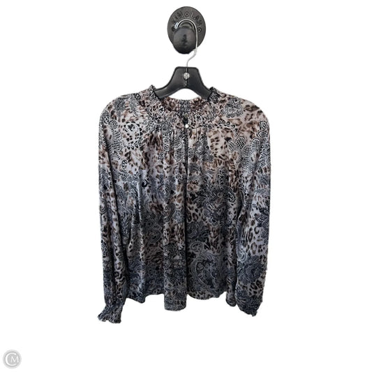 Top Long Sleeve By Studio In Black & Brown, Size: Xl
