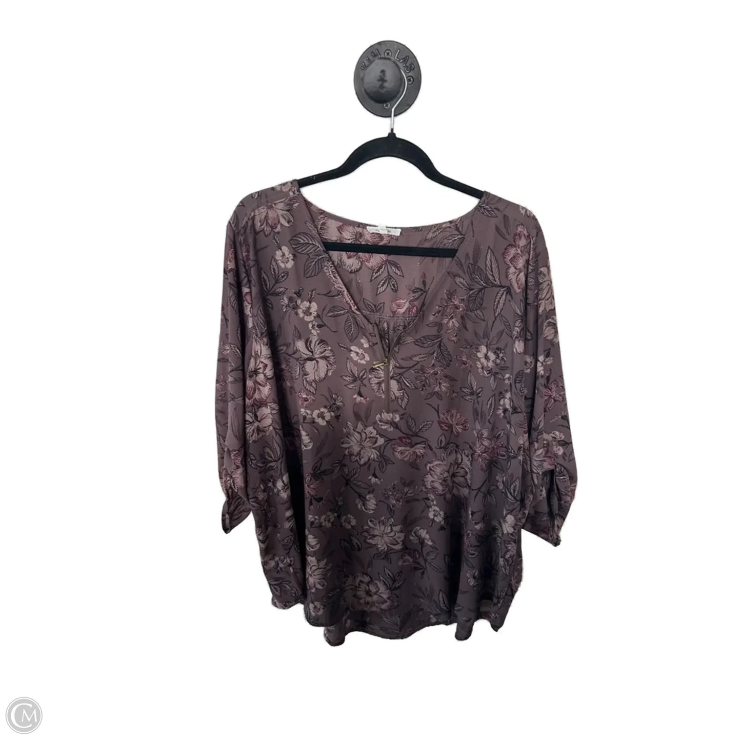 Top 3/4 Sleeve By Maurices In Brown, Size: 2x