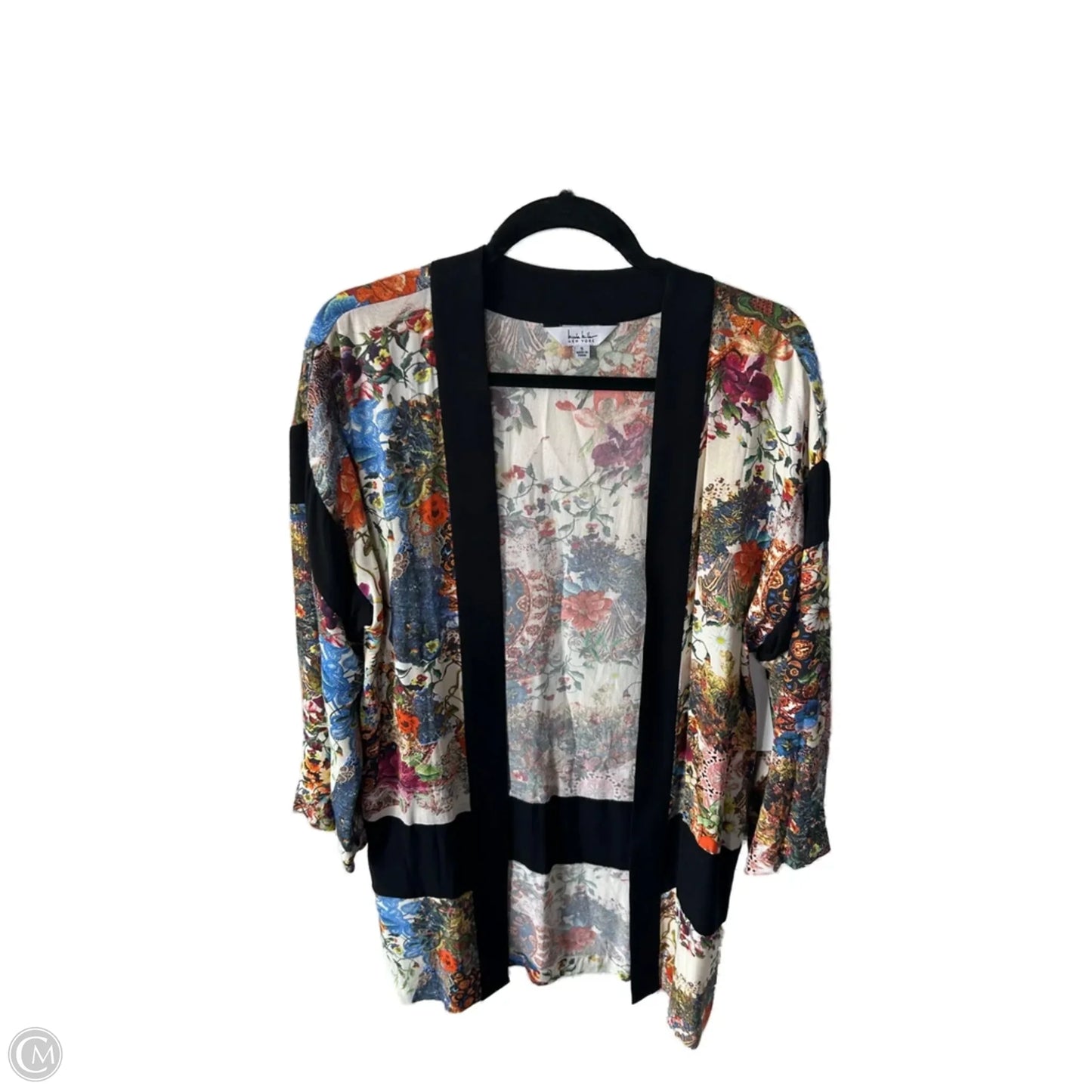Kimono By Nicole Miller In Black & Cream, Size: S