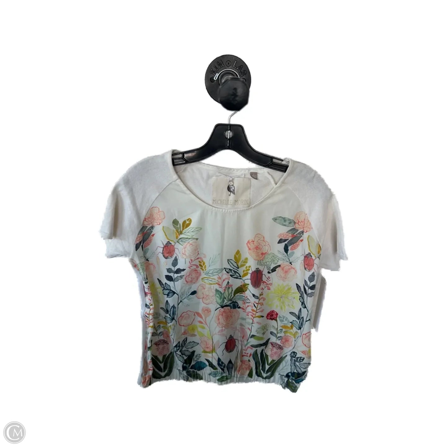 Top Short Sleeve By Cmc In Cream & Orange, Size: S