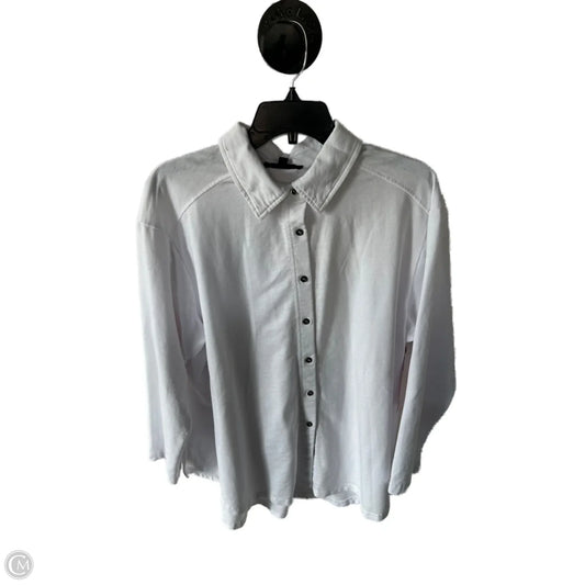 Top Long Sleeve By Jane And Delancey In White, Size: 1x