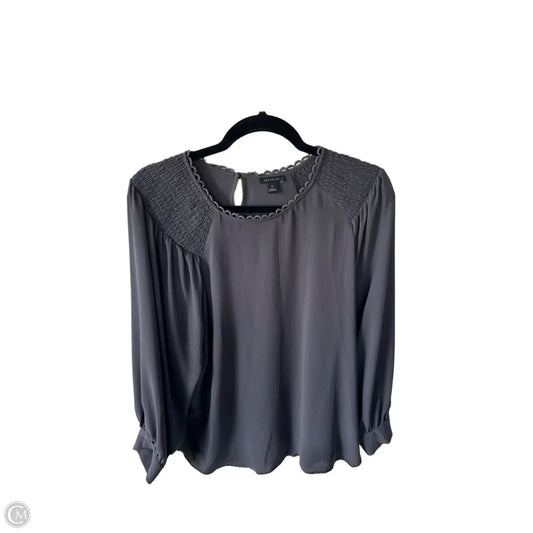 Top Long Sleeve By Ann Taylor In Grey, Size: Xl