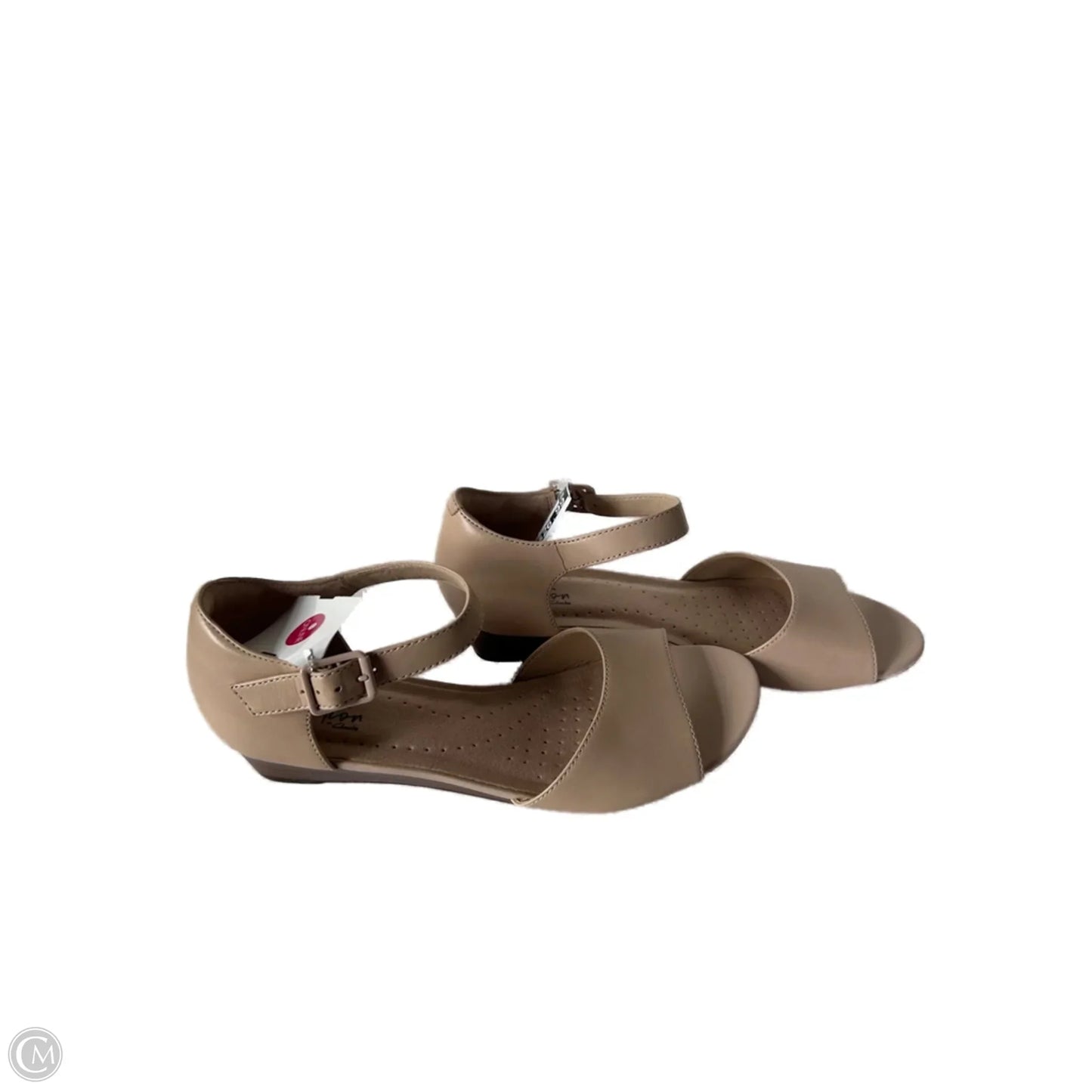 Sandals Heels Wedge By Clarks In Tan, Size: 8.5