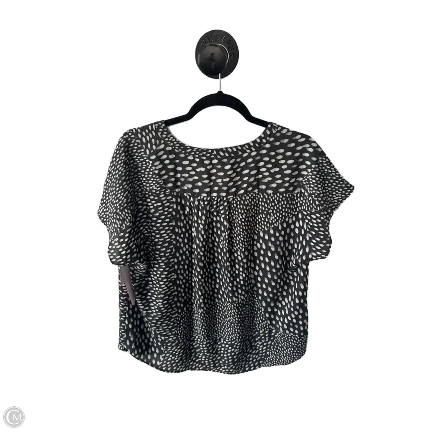 Top Short Sleeve By Banana Republic In Cream & Grey, Size: L