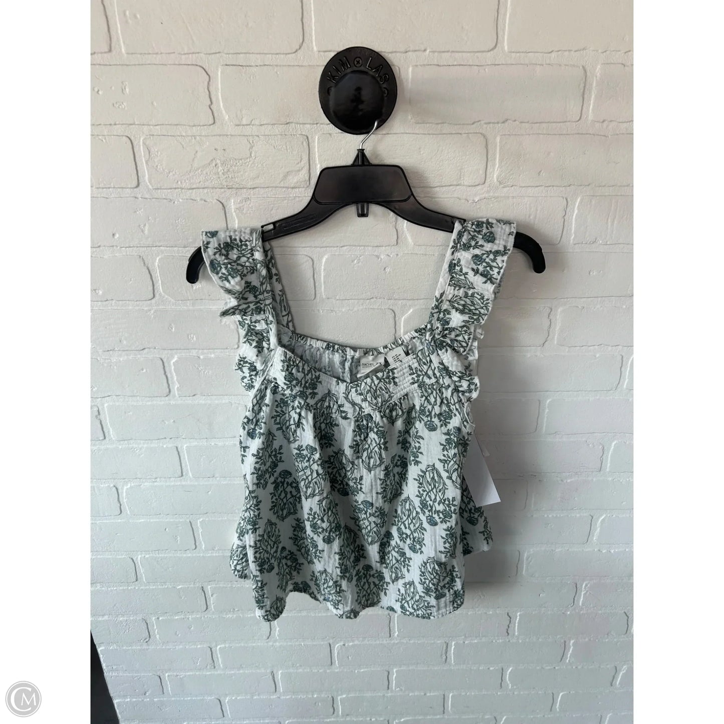 Top Sleeveless By Rachel Zoe In Green & White, Size: M