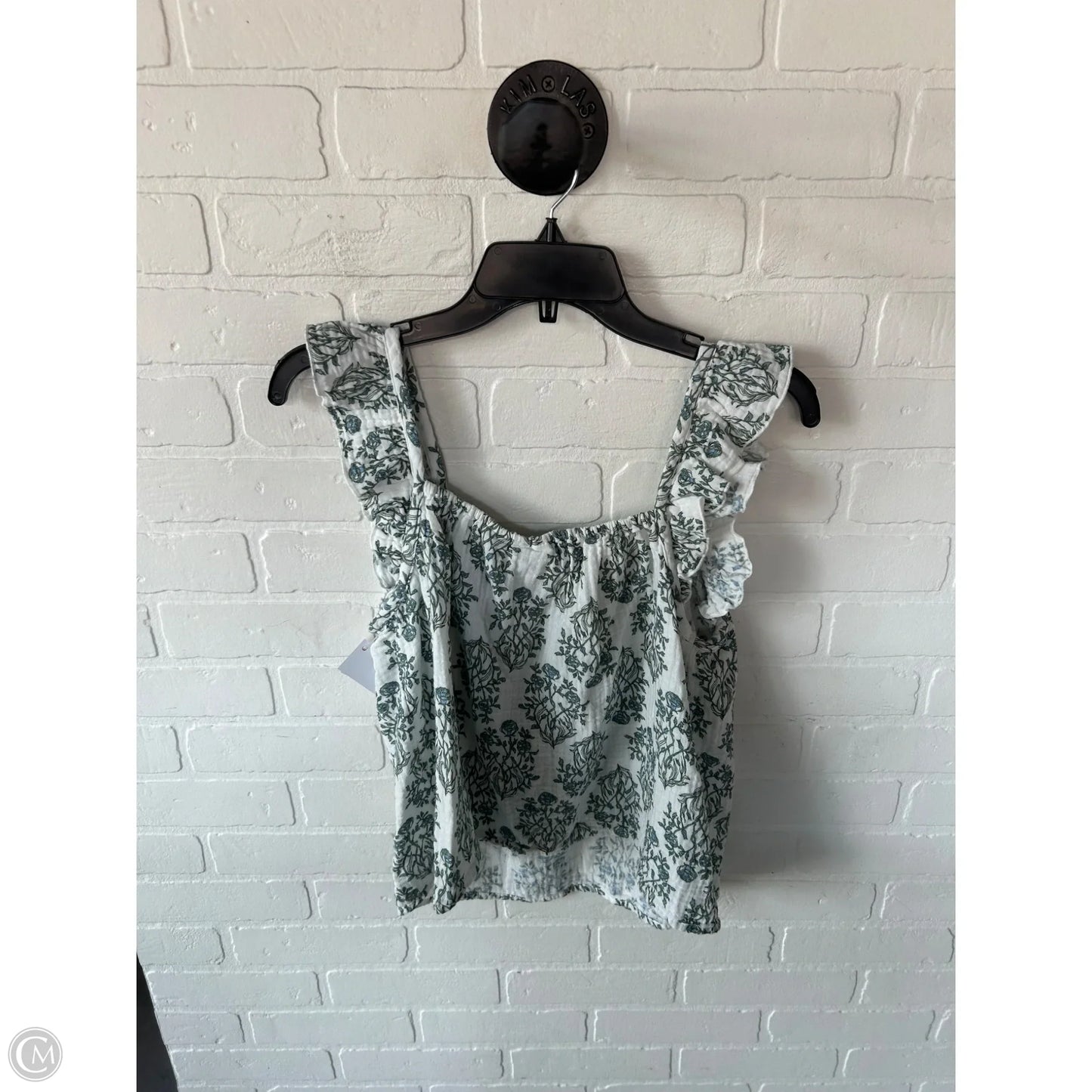 Top Sleeveless By Rachel Zoe In Green & White, Size: M