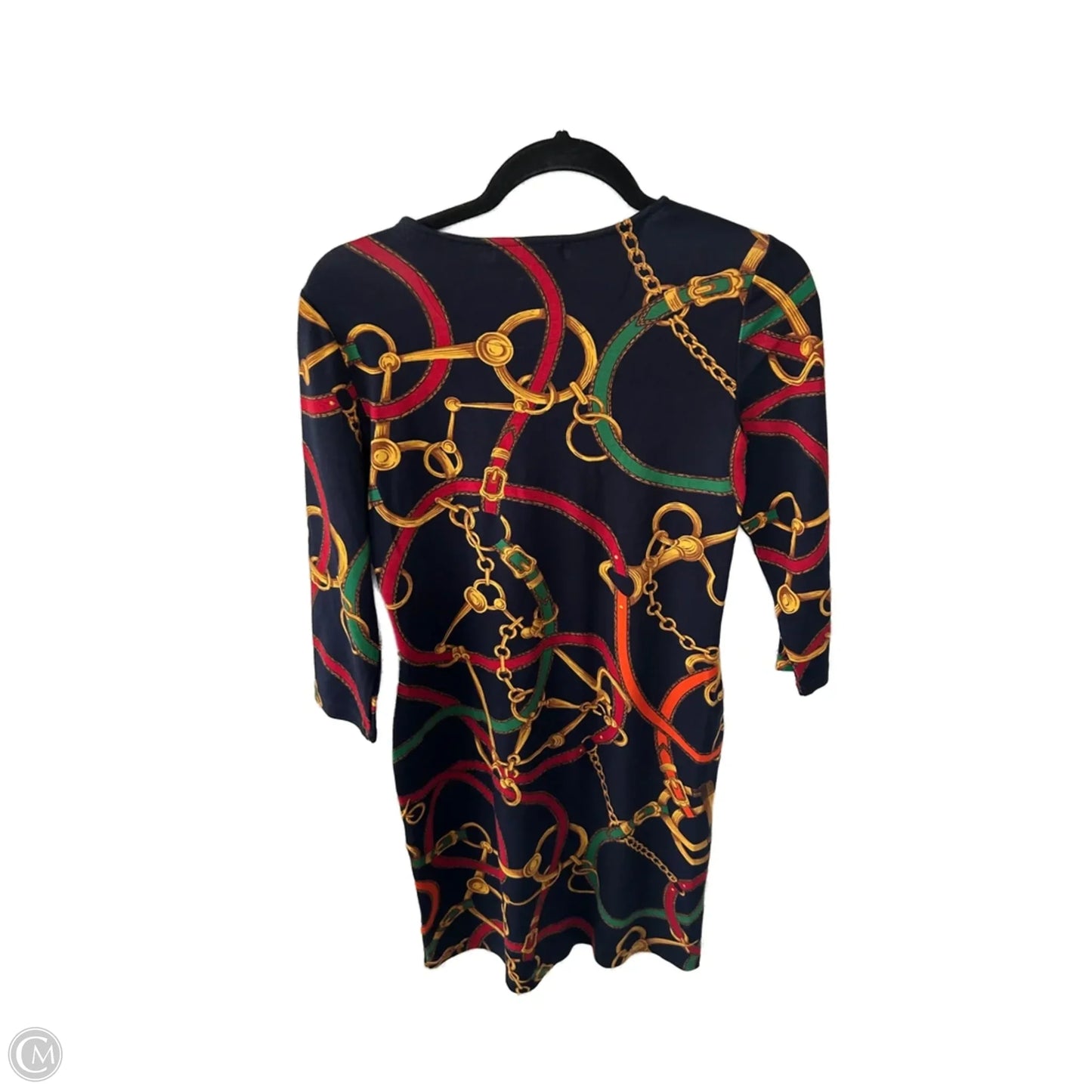 Dress Work By Lauren By Ralph Lauren In Blue & Yellow, Size: S