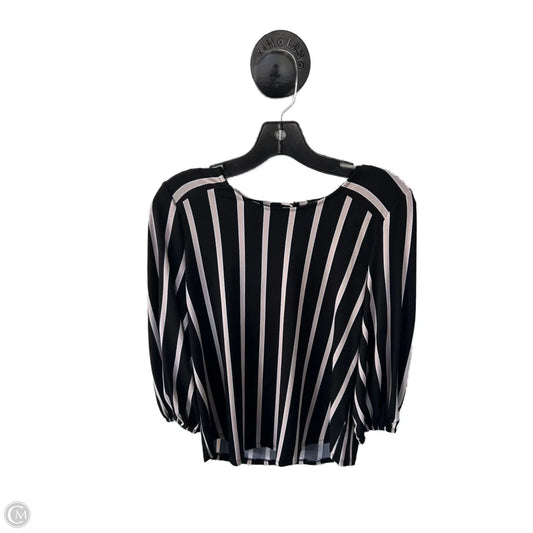 Top Long Sleeve By Adrianna Papell In Black & White, Size: S