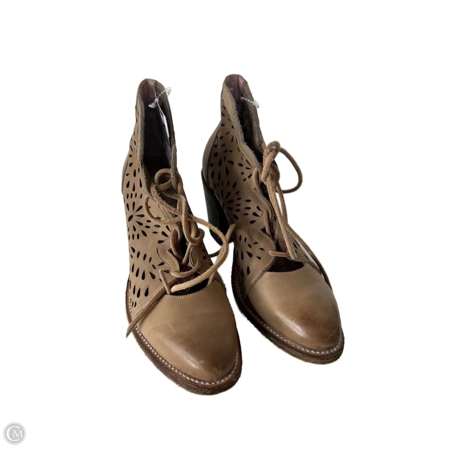Boots Ankle Heels By Cmb In Tan, Size: 7