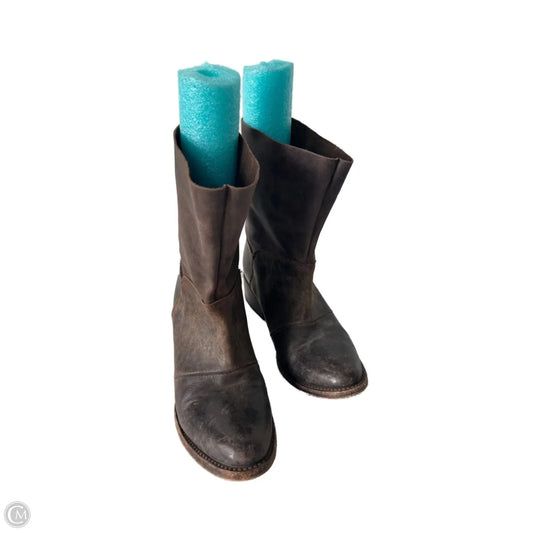 Boots Mid-calf Flats By Freebird In Brown, Size: 8