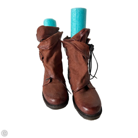 Boots Mid-calf Flats By Cma In Brown, Size: 8