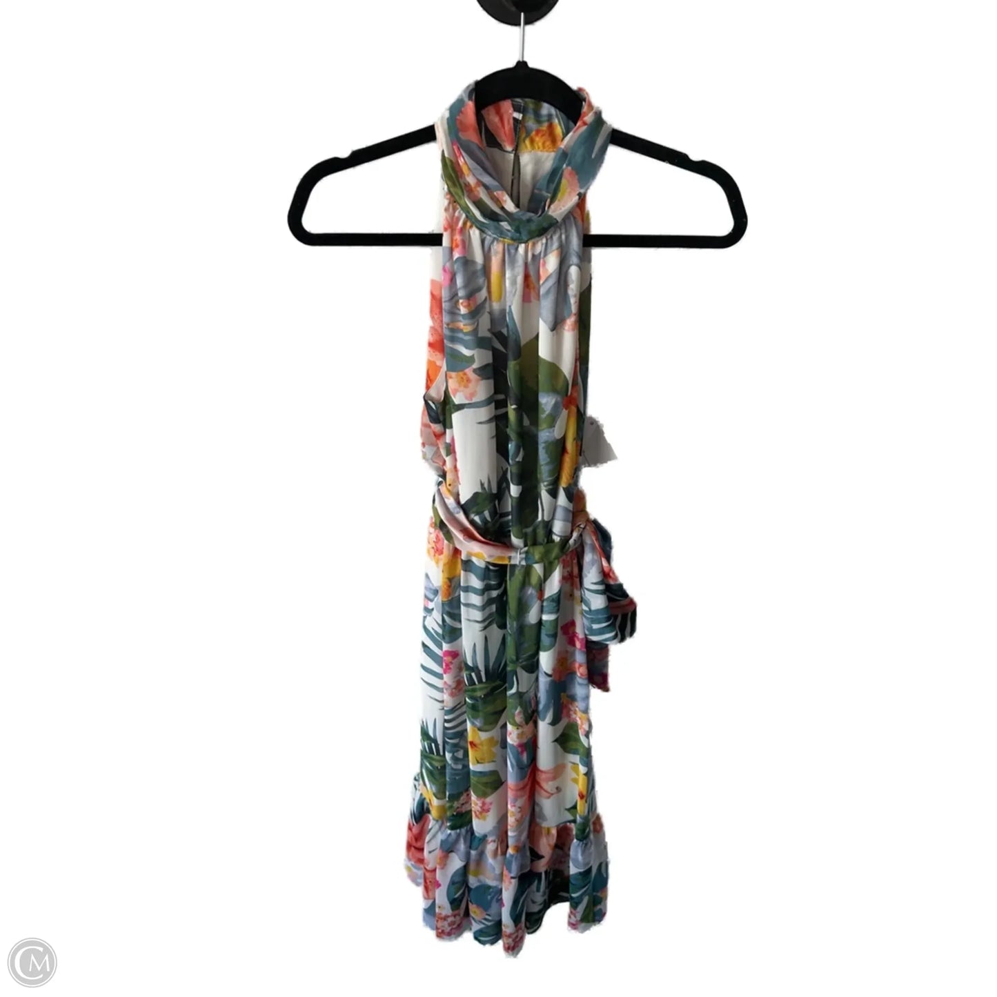 Dress Casual Midi By Eliza J In Orange & White, Size: S