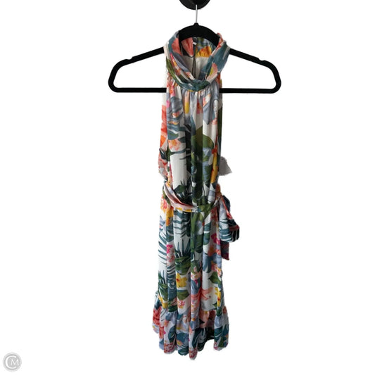 Dress Casual Midi By Eliza J In Orange & White, Size: S