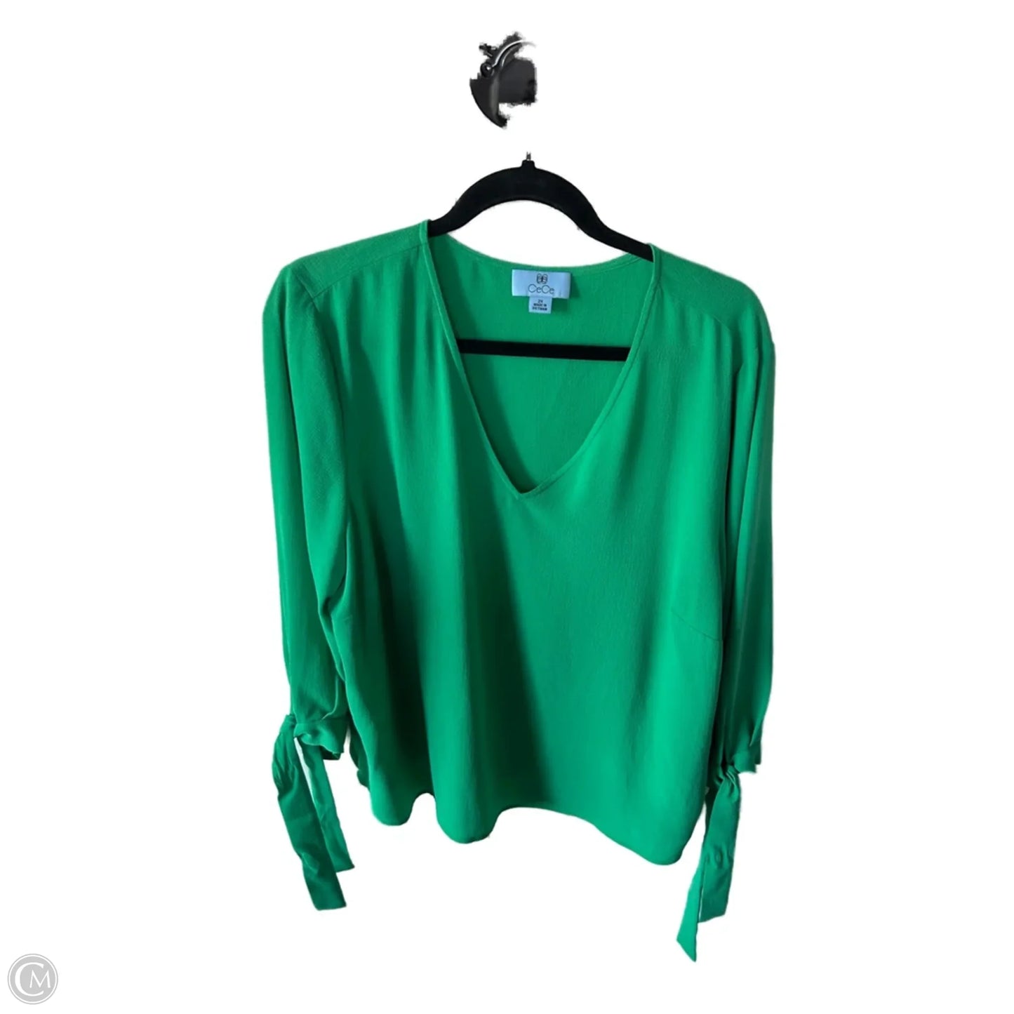 Top Long Sleeve By Cece In Green, Size: 2x