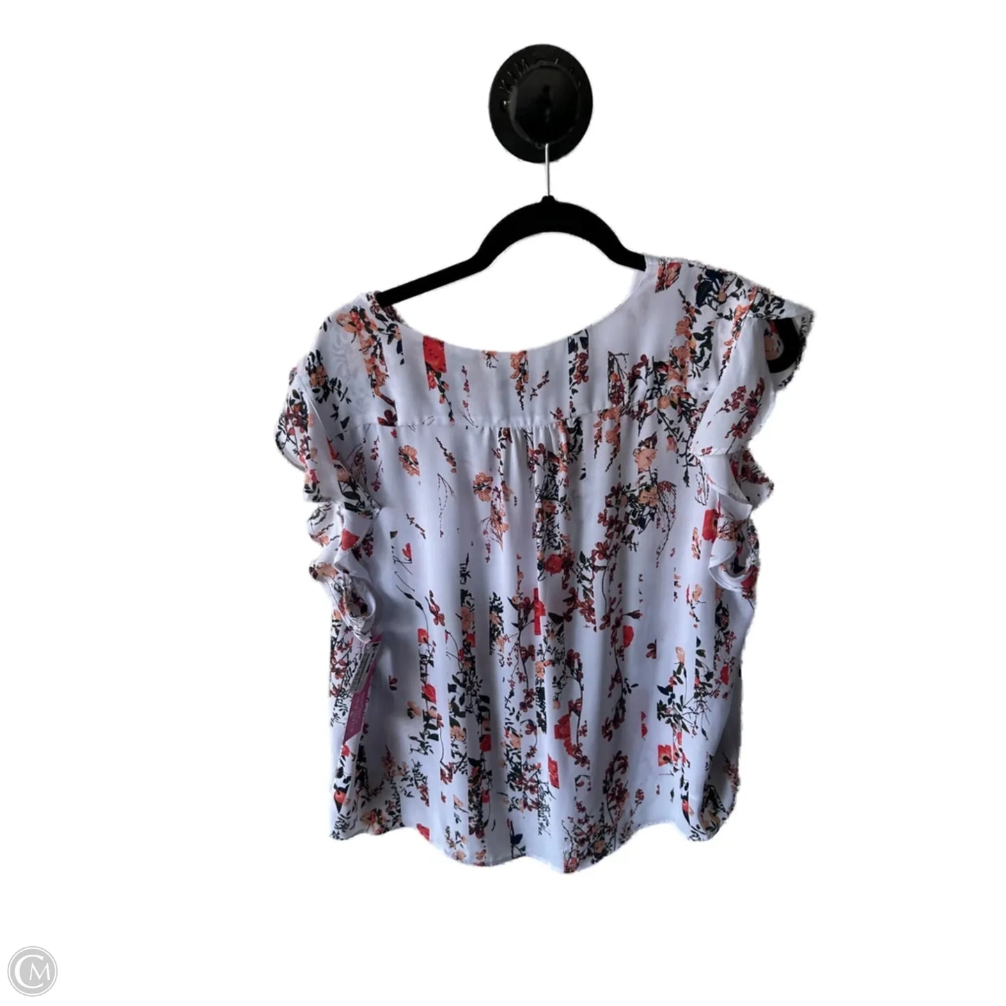 Top Short Sleeve By Ana In Orange & White, Size: Xl