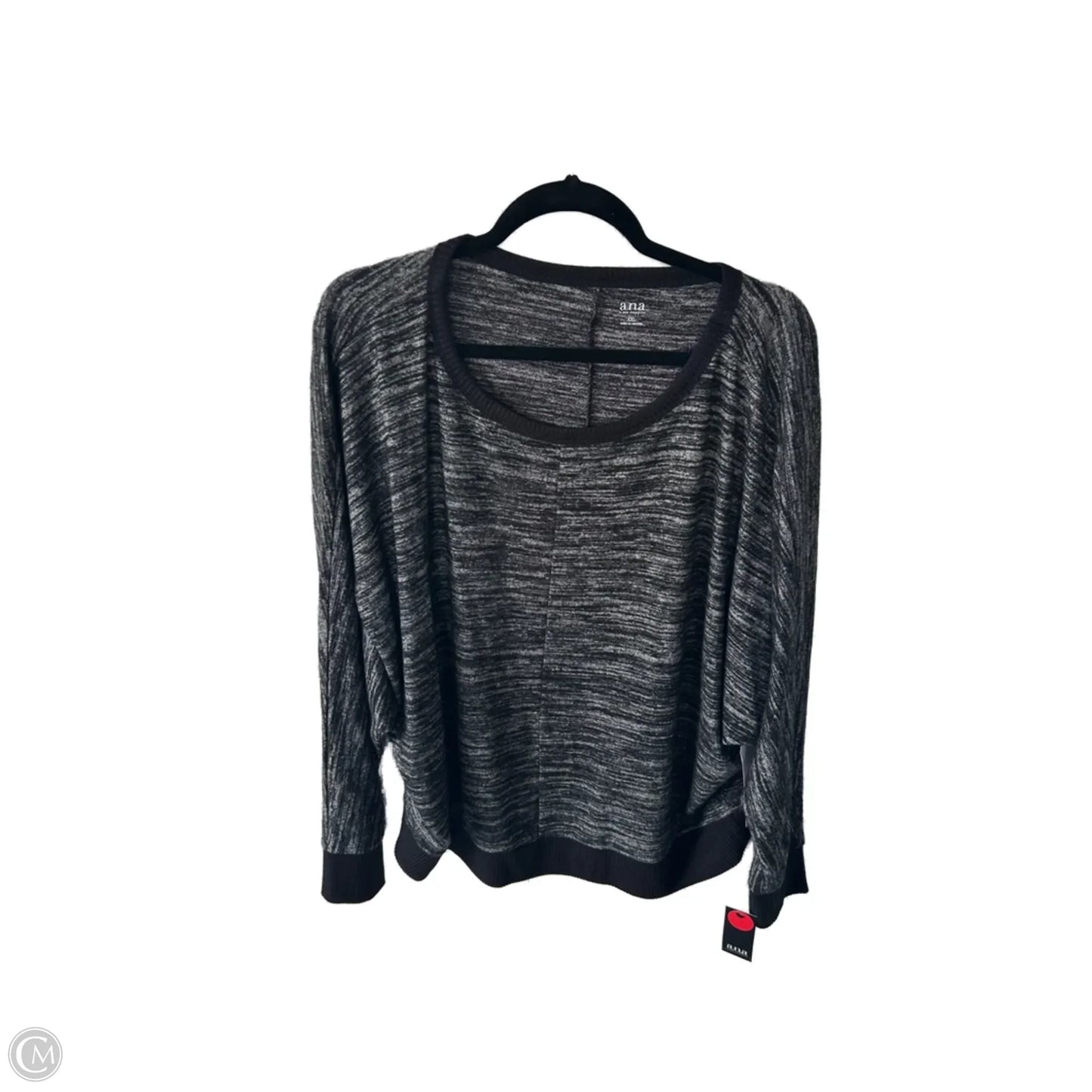 Sweater By Ana In Black & Grey, Size: Xxl