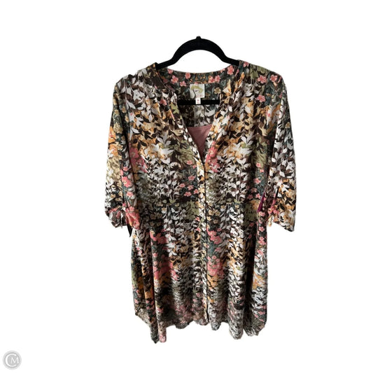 Dress Set 2pc By Clothes Mentor In Brown & Cream, Size: M