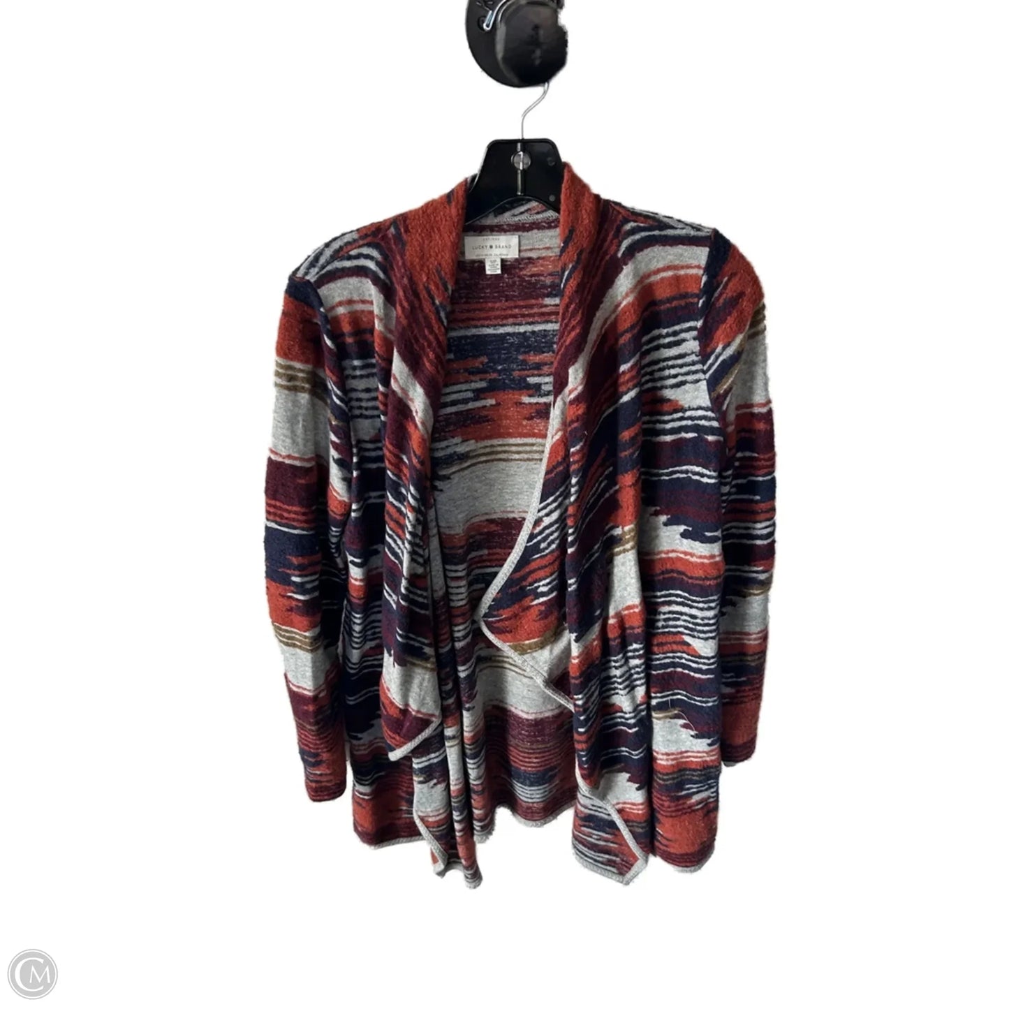 Cardigan By Lucky Brand In Blue & Grey, Size: S