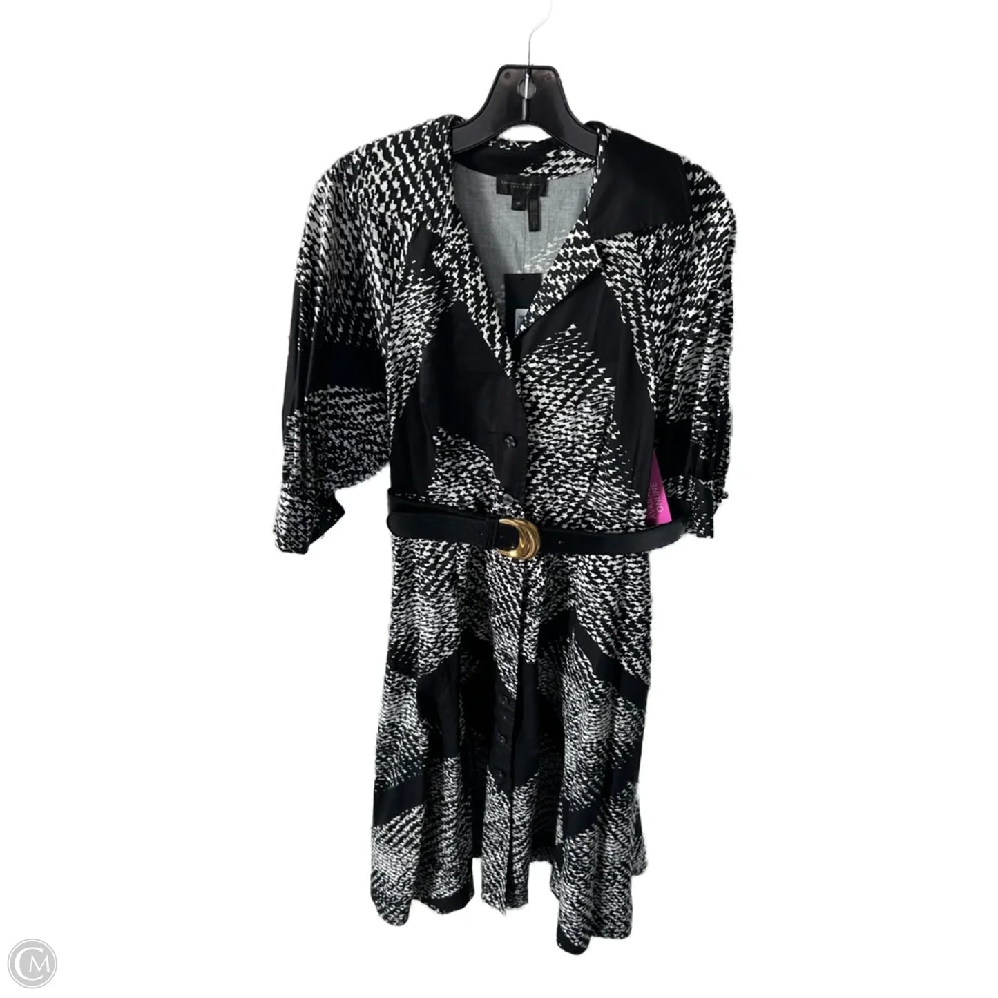 Dress Casual Maxi By Donna Karan In Black & White, Size: M