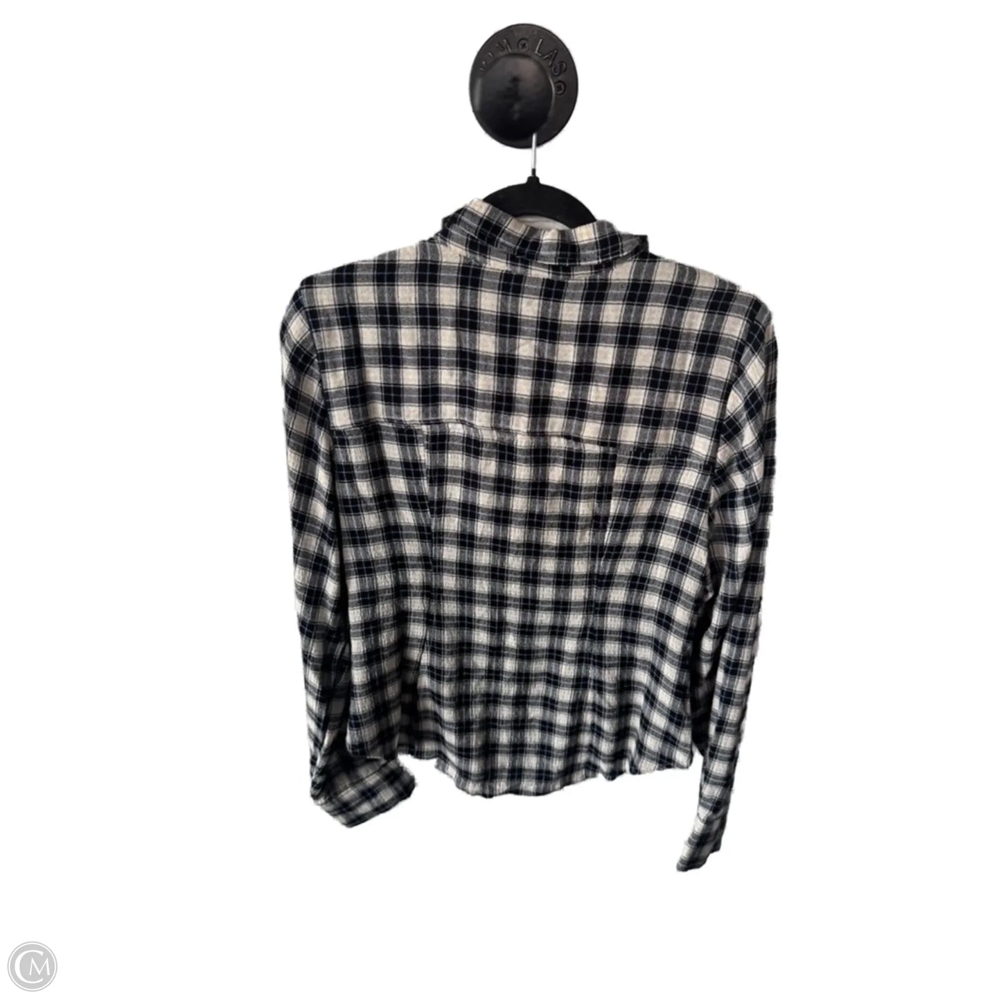 Top Long Sleeve By Pilcro In Black & Cream, Size: M