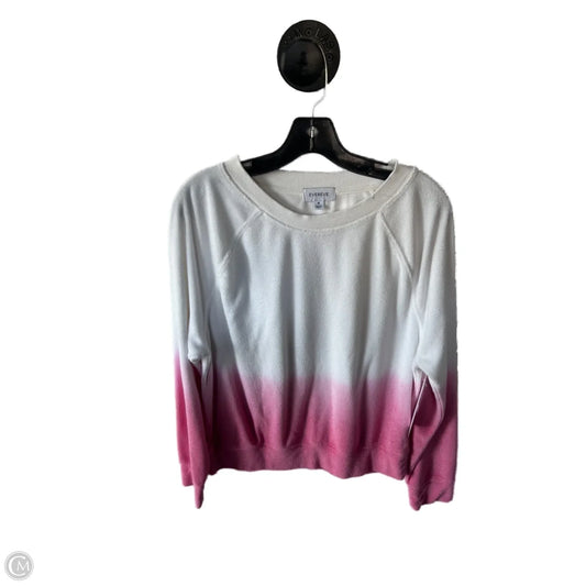 Sweatshirt Crewneck By Evereve In Pink & White, Size: M