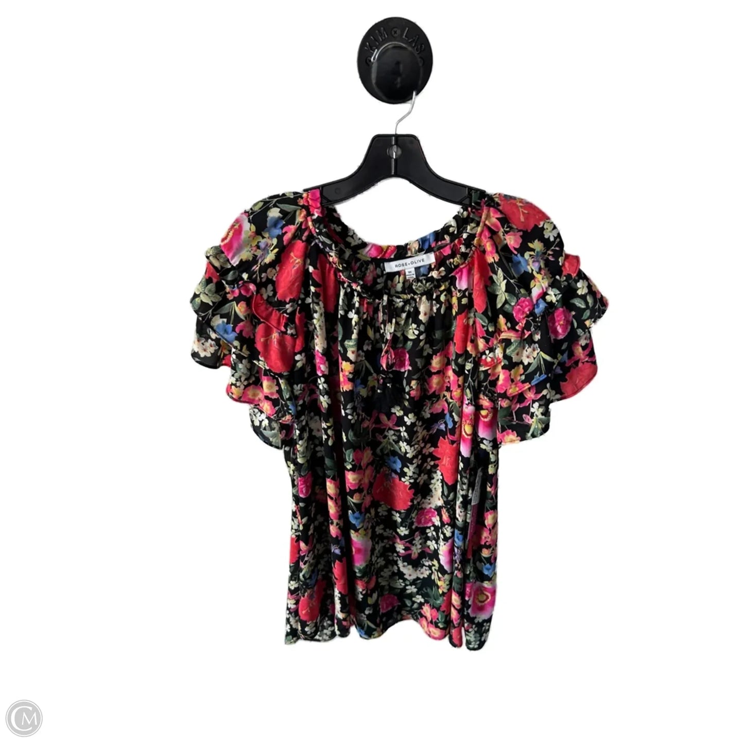 Top Short Sleeve By Rose And Olive In Black & Red, Size: 3x