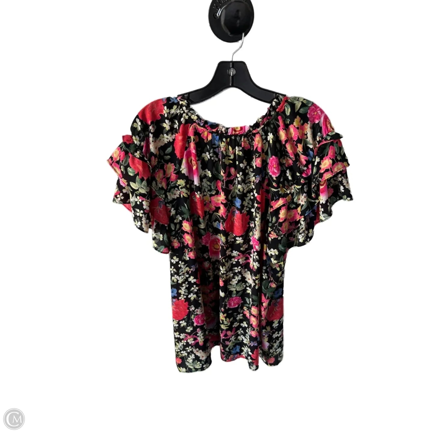 Top Short Sleeve By Rose And Olive In Black & Red, Size: 3x