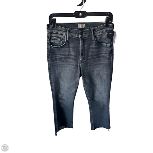 Jeans Cropped By Mother In Black Denim, Size: 8