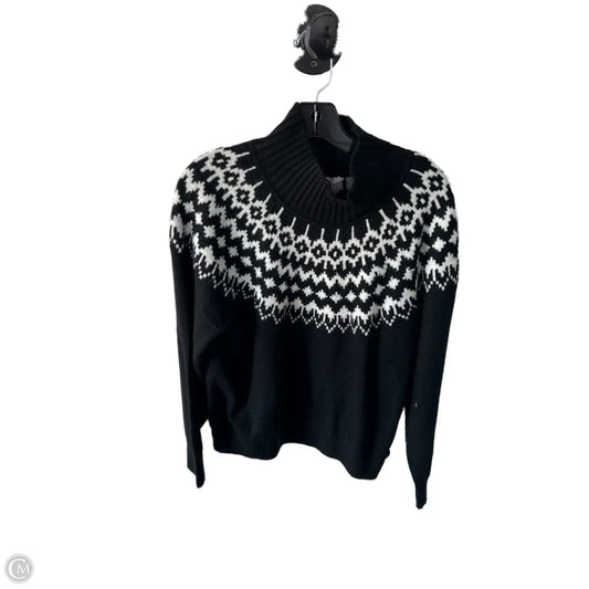 Sweater By Gap In Black & Cream, Size: M