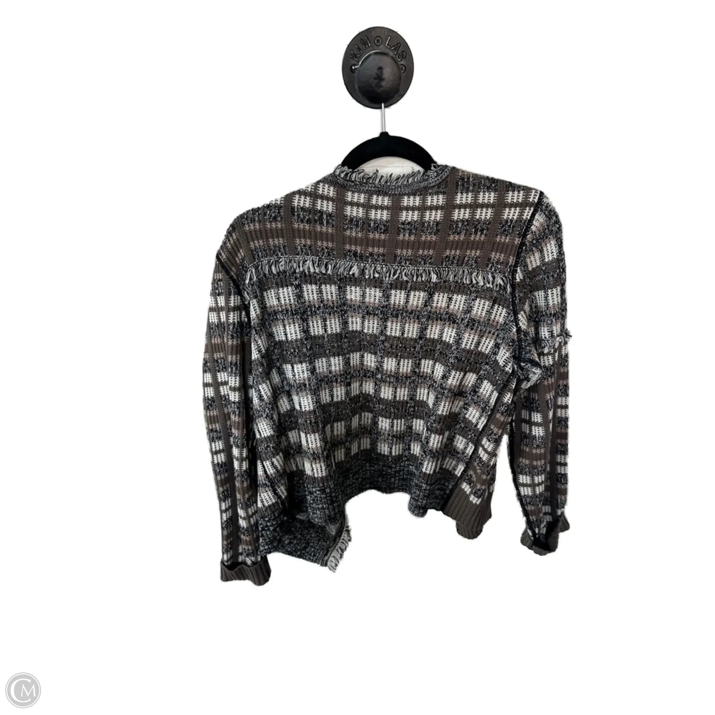 Sweater Cardigan By Cabi In Black & Brown, Size: M