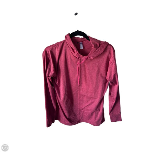 Athletic Top Long Sleeve Hoodie By Adidas In Red, Size: M