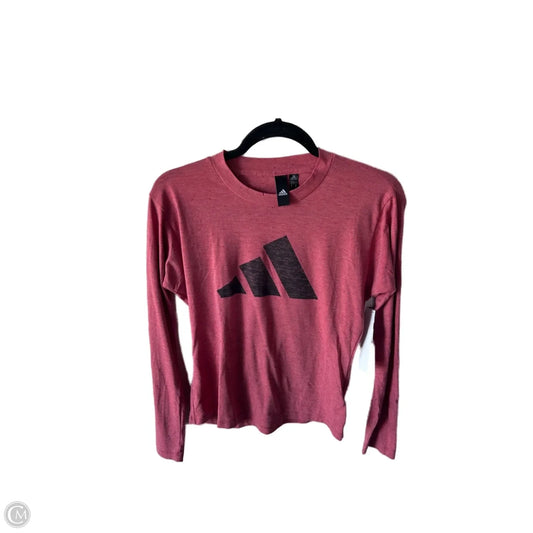 Athletic Top Long Sleeve Crewneck By Adidas In Pink, Size: S